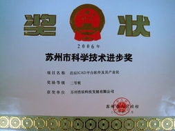 浩辰軟件榮獲蘇州市科學技術進步獎